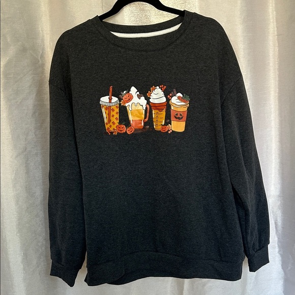 Grey Fall/Halloween Graphic Sweater - Picture 1 of 5